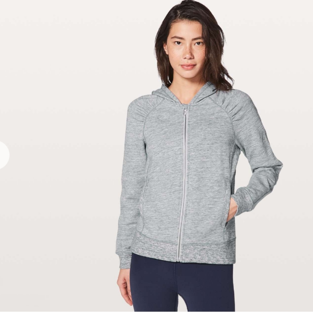 Lululemon Cotton Terry Zip Up Hoodie In Blue Size 6